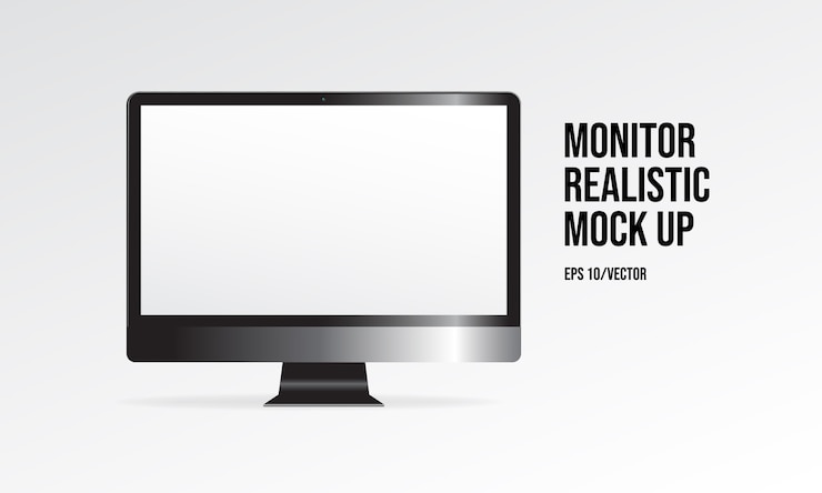 Vector mock up monitor realistis