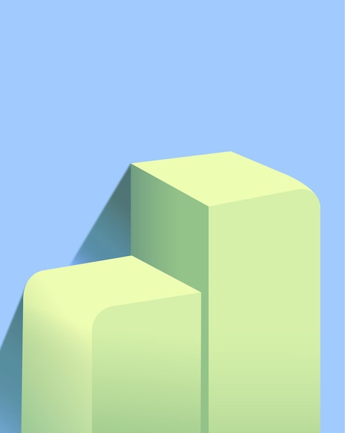 Mockup abstract 3D rendering of geometric shapes in pastel colors for product display