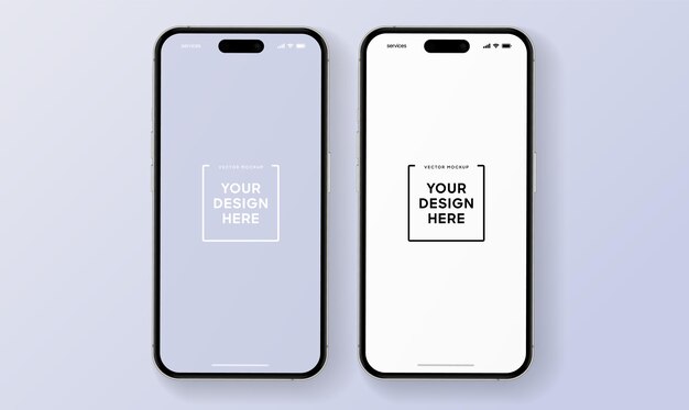 Mockup smartphone 3D berkualitas tinggi dengan sudut berbeda dan latar belakang terisolasi untuk menampilkan aplikasi seluler
