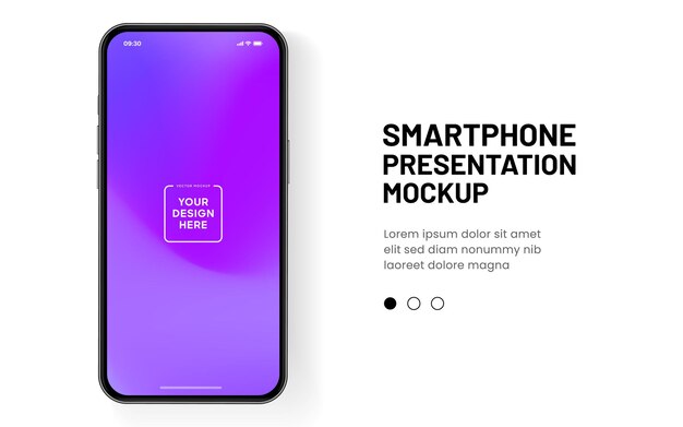 Mockup smartphone 3D berkualitas tinggi dengan sudut berbeda dan latar belakang terisolasi untuk menampilkan aplikasi seluler