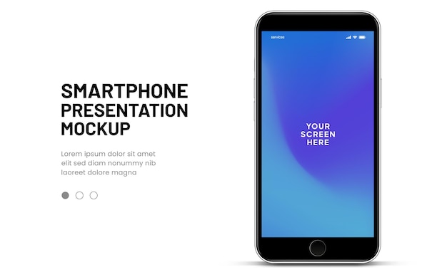 Mockup smartphone 3D berkualitas tinggi dengan sudut berbeda dan latar belakang terisolasi untuk menampilkan aplikasi seluler