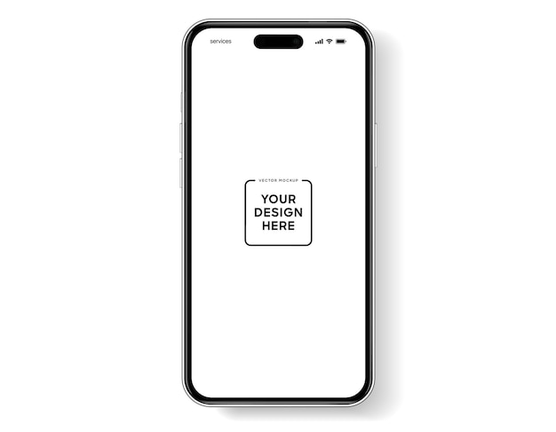 Mockup smartphone 3D realistis berkualitas tinggi dengan latar belakang terisolasi. Koleksi mockup Smart Phone
