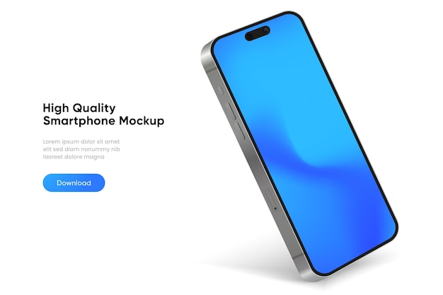Mockup smartphone realistis Vektor ponsel dengan latar belakang putih terisolasi Tampilan depan perangkat