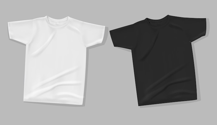 Vector mockup t-shirt dengan latar belakang abu-abu.