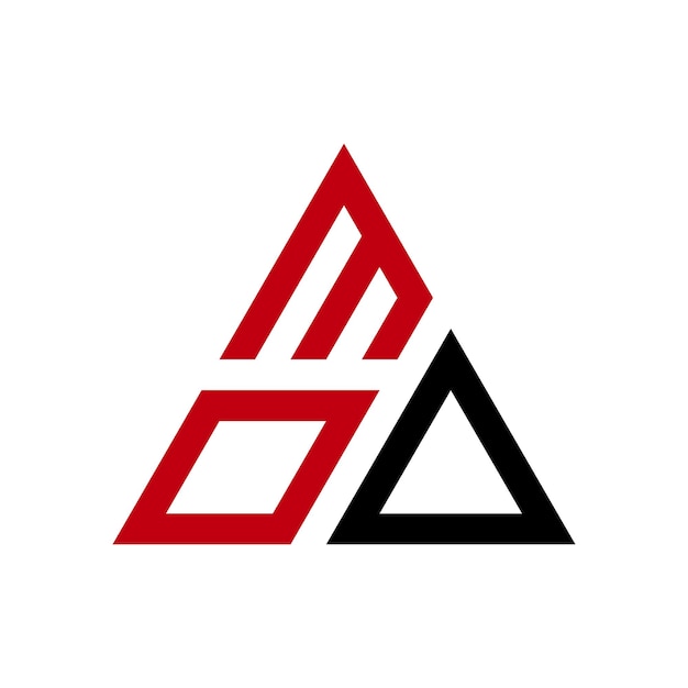 MOD triangle logo with a red triangle on it
