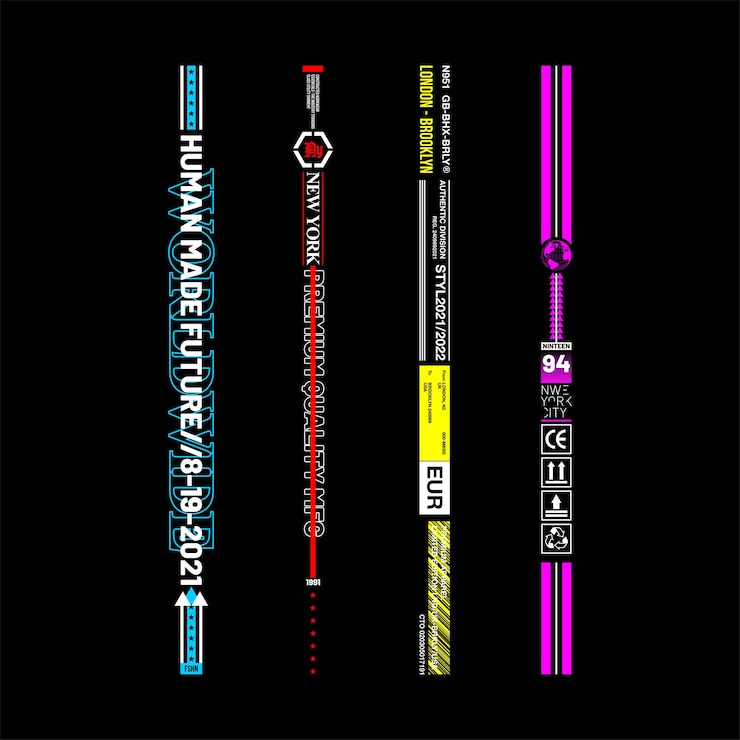 Vector mode vintage sederhana garis strip