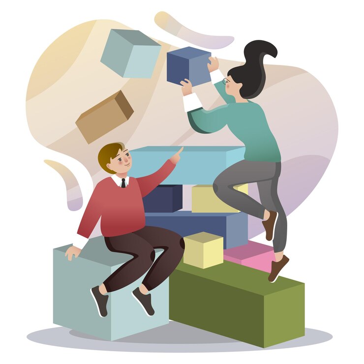 Vector modeling isolated flat style colored illustration school