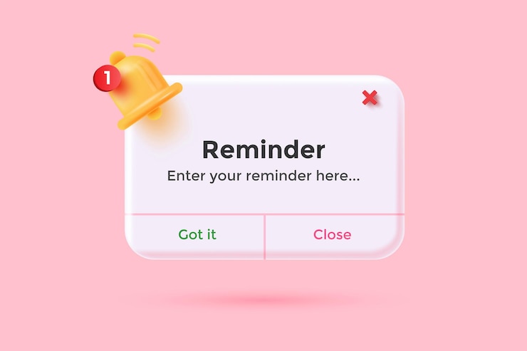 Vector modern 3d illustration of reminder concept