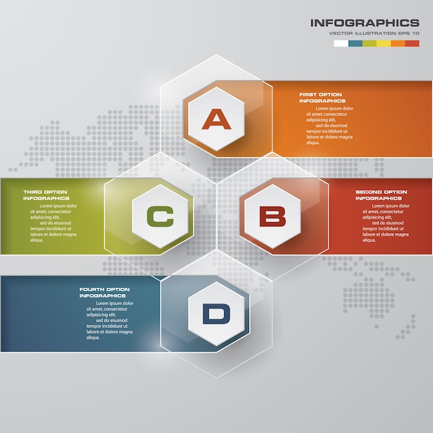 Modern 4 options presentation business infographics template