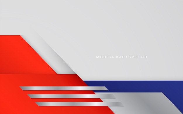 modern abstract background blue red and white with silver colorful design