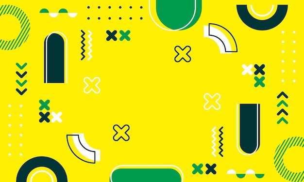 Modern abstract background with memphis elements in yellow and retro themed posters banners and web