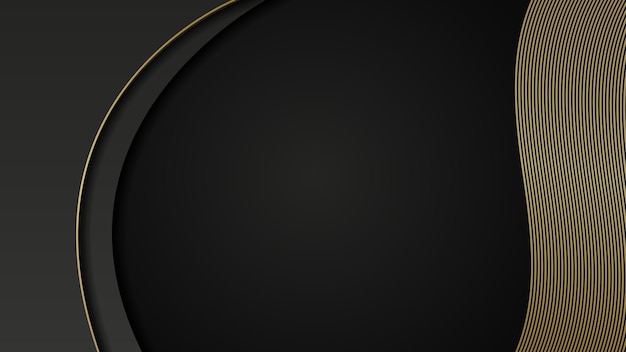 Modern abstract black background with golden style composition