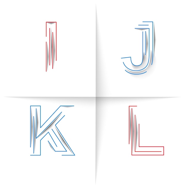 modern abstract font set of alphabet text design