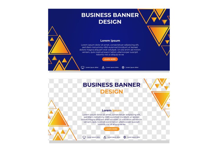 Vector modern abstract triangle gradient business banner template