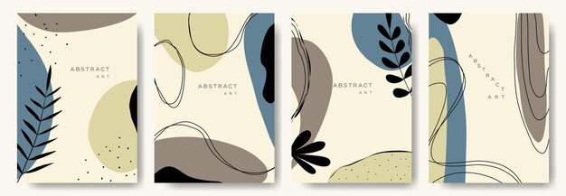 modern abstract vector backgroundsminimal trendy style various shapes set up design templates