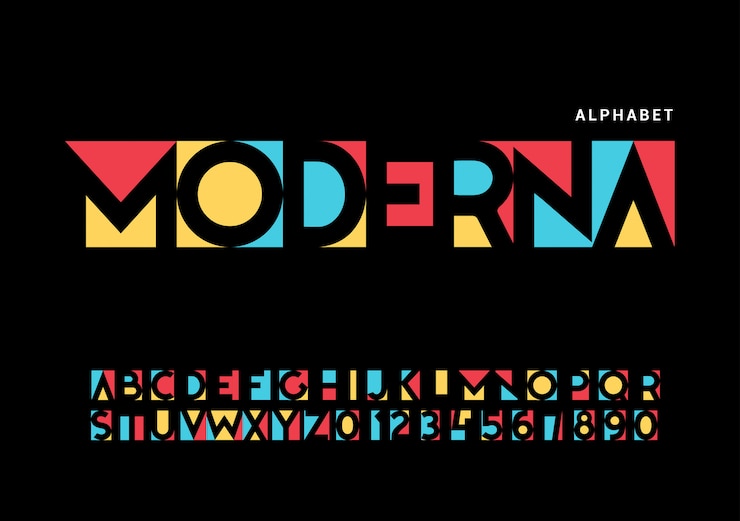 Vector modern alphabet. trendy futuristic letter set
