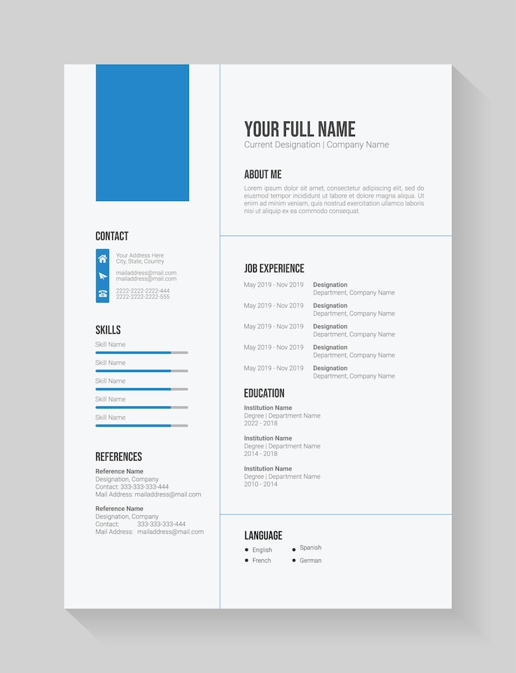 Vector modern and professional resume template