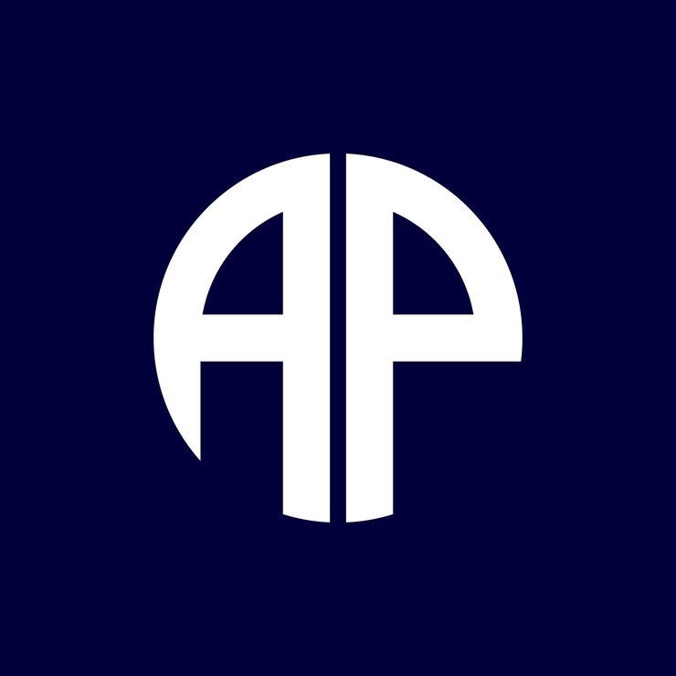 Vector modern ap circle logo design