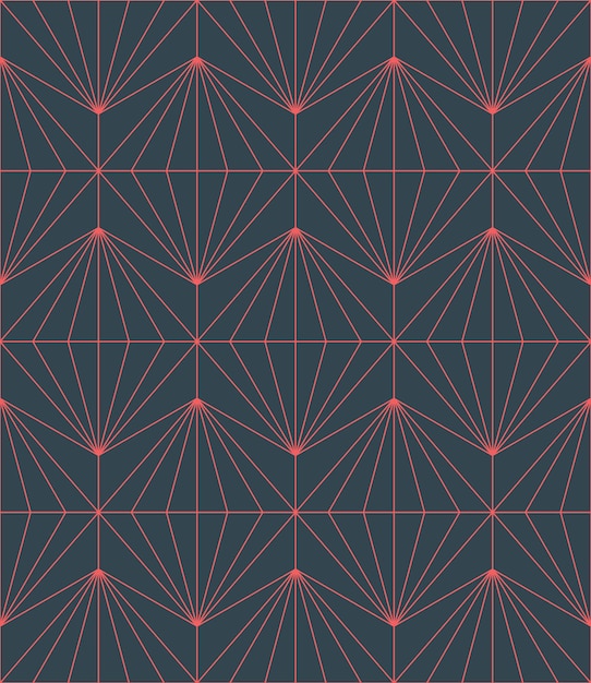 Modern Art Deco Line Art Seamless Pattern Vector Trendy Abstract Background