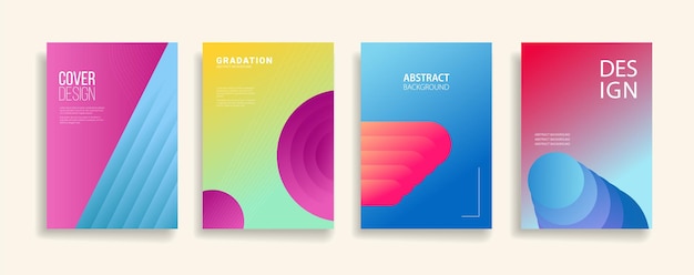 Modern background design with trendy and vivid vibrant color blue violet red orange green placard poster vector cover template