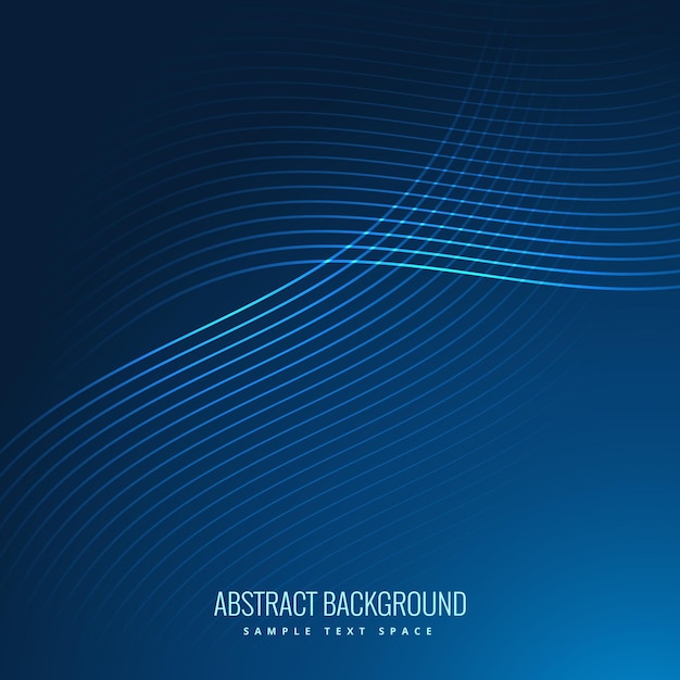 Modern blue abstract background wavy lines on blue background
