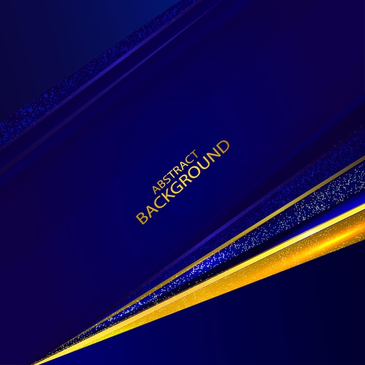 Modern Blue Abstract With Golden Diagonal Shapes Background