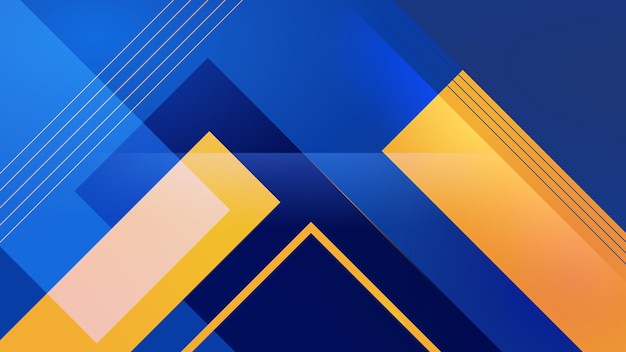 modern blue yellow abstract dynamic lines geometric wallpaper banner template background design