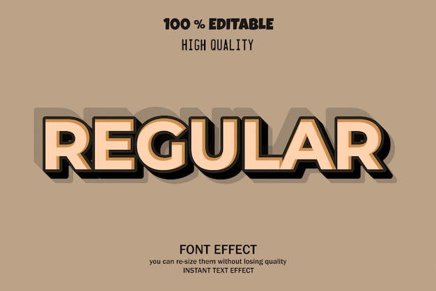 Modern bold regular text style editable font effect