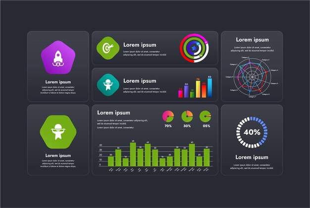 Modern business infographics visual presentation of data