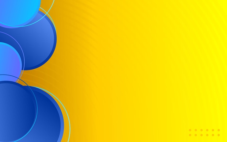 Vector modern business yellow background with line seamless pattern and blue circle vector