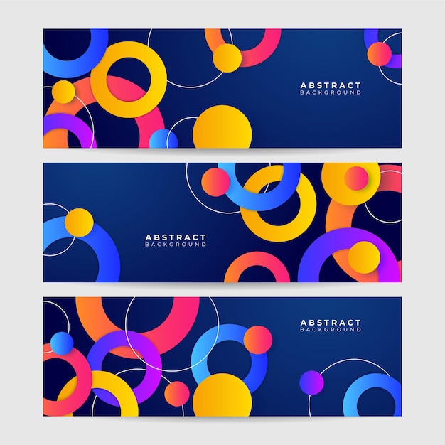 modern colorful abstract geometric banner background tech banner design with square triangle circle and geometric shapes vector abstract graphic design banner pattern background template
