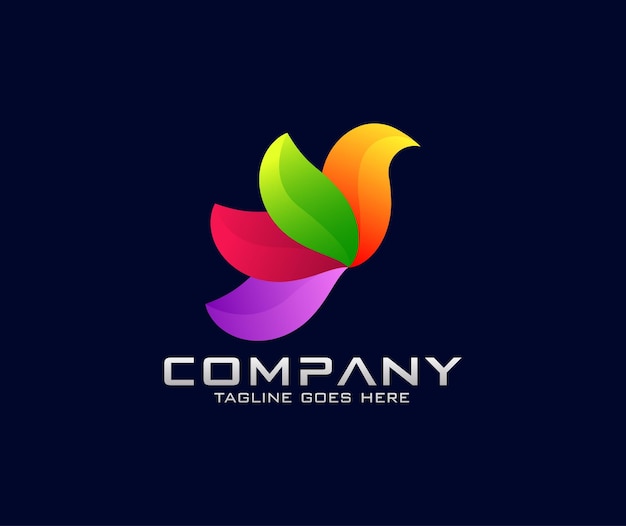 Modern colorful bird logo design
