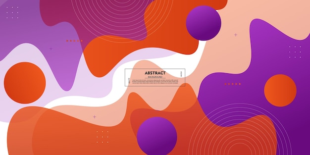 Modern colorful liquid abstract background with orange and purple gradient on white background