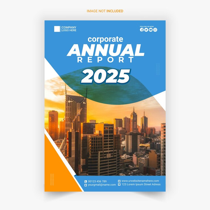 Vector modern corporate annual report business flyer template design
