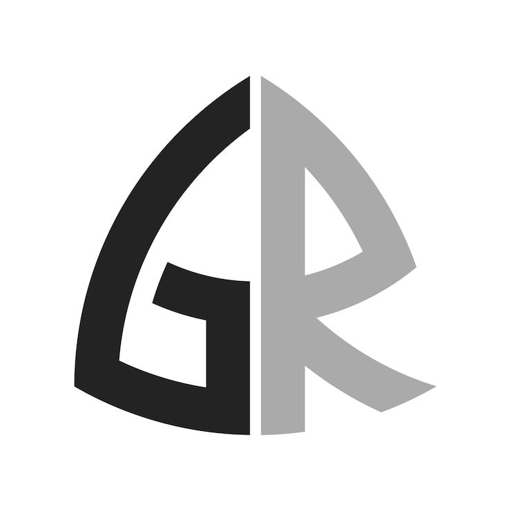Vector modern creative gr logo design letter gr icon for any business and company