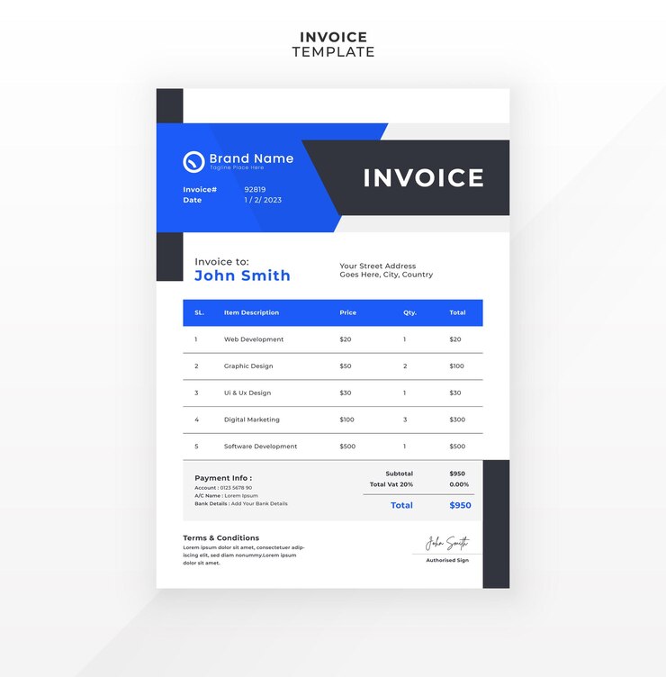 Vector modern creative invoice template design