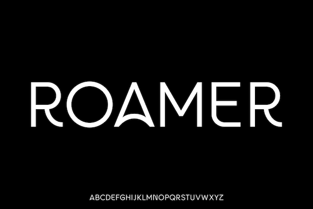 Modern creative sans serif alphabet display font vector Adventure roamer typeface