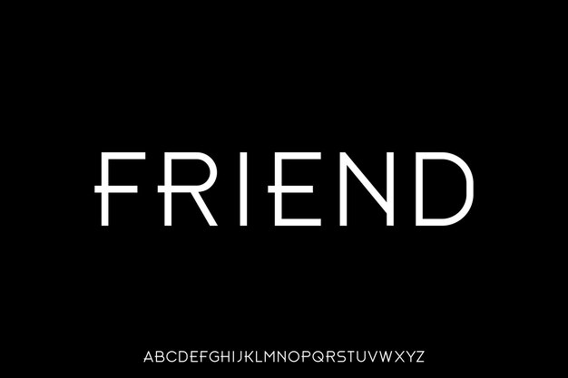 Modern decorative sans serif display font vector Friendly typography style