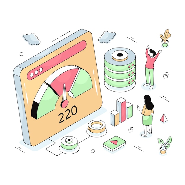 Modern design illustration of web speed optimization