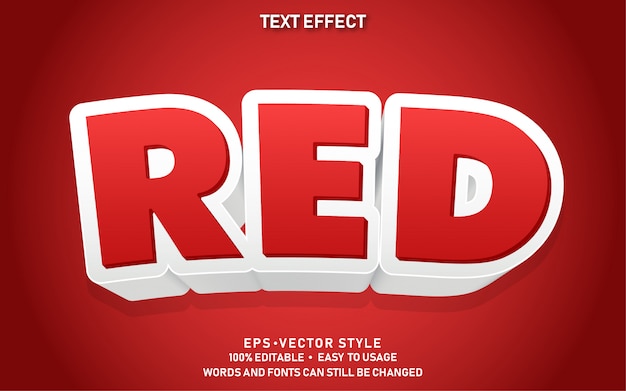modern editable text style effect red 