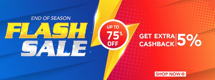 Vector modern flash sale banner design template
