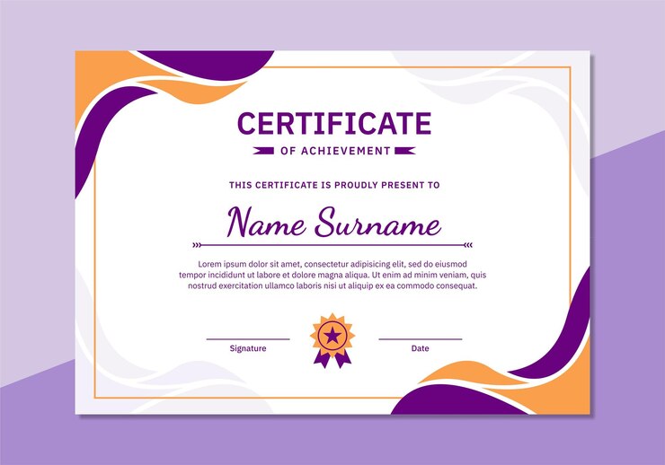 Vector modern flat design certificate template