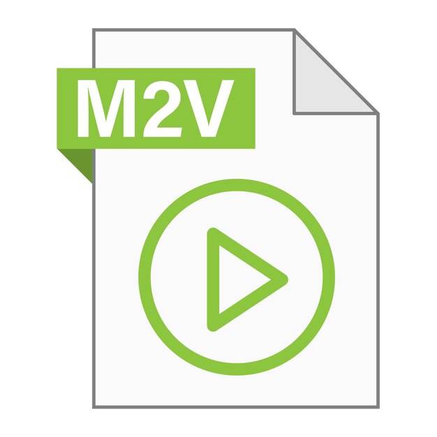 Modern flat design of M2V file icon for web