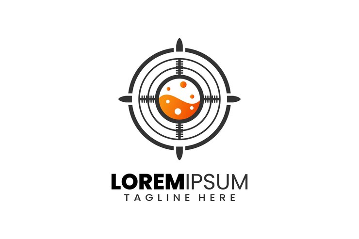 Modern Flat design Unique shoot target goal with orange liquid logo template and or target logo