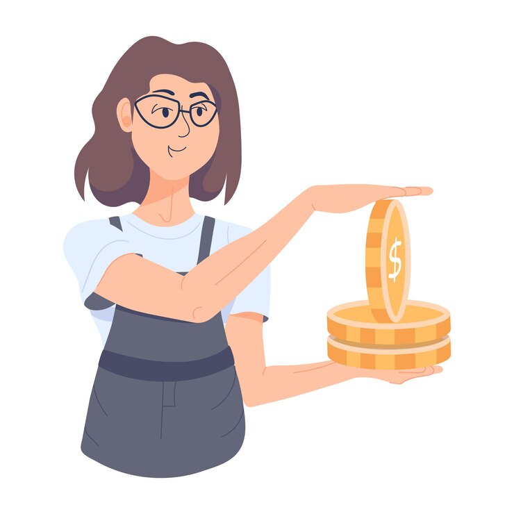 Vector modern flat illustration of female investor