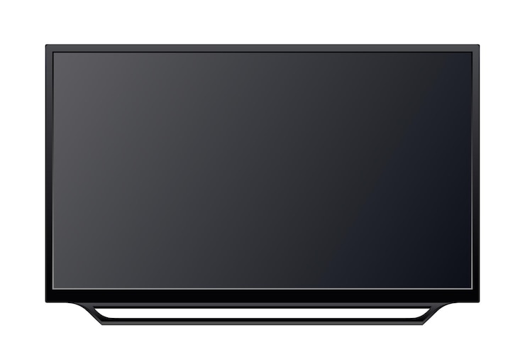 Vector modern flatscreen tv with black frame