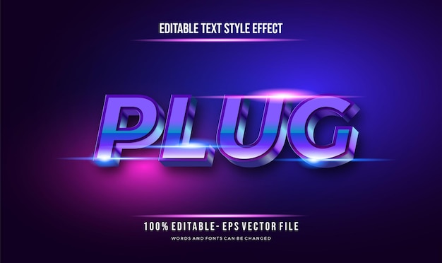 modern futuristic style and shiny blue effect editable text style. vector editable text effect