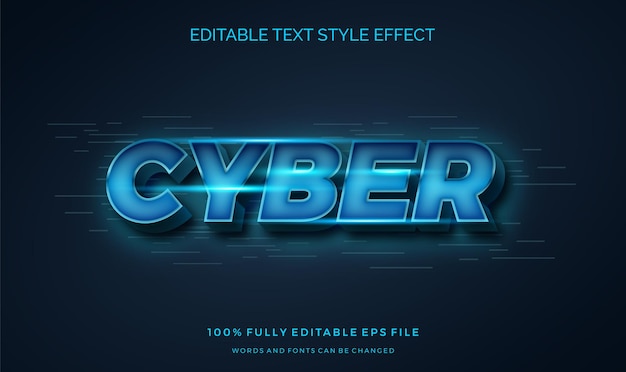 modern futuristic style and shiny blue effect editable text style.