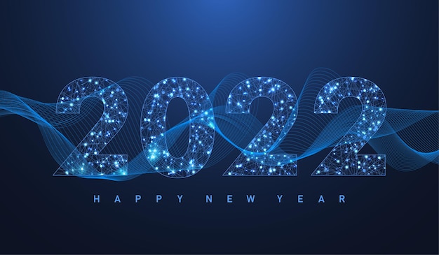 Modern futuristic technology template for merry christmas and happy new year  with connected lines a...