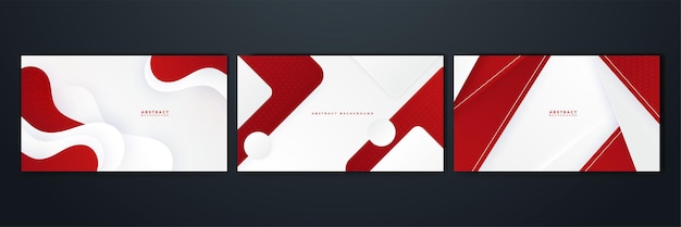 Modern geometric abstract red and white background
